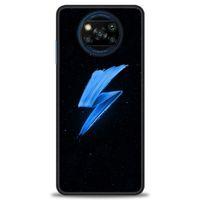Xiaomi Poco X3 NFC Kılıf HD Baskılı Kılıf - Mavi Şimşek + Tam Ekran Koruyucu