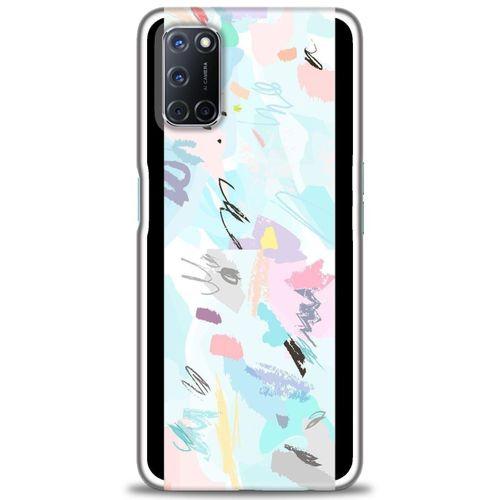 Oppo A52 Kılıf HD Baskılı Kılıf - Blue and Purple + Tam Ekran Koruyucu