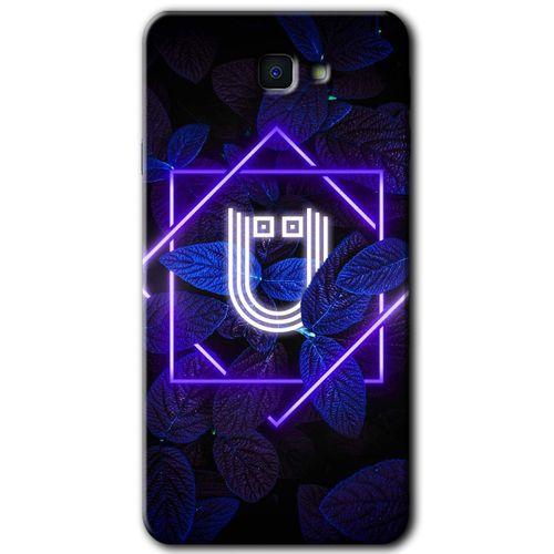 Potkal Hediye Fabrikası Samsung Galaxy J7 Prime HD Baskılı Kılıf + 9D Tam Ekran Koruyucu - Dark Neon Yaprak Ü Harfi