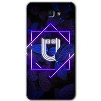 Potkal Hediye Fabrikası Samsung Galaxy J7 Prime HD Baskılı Kılıf + 9D Tam Ekran Koruyucu - Dark Neon Yaprak Ü Harfi