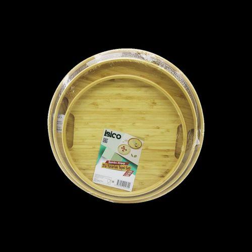 Bambu Ahşap Yuvarlak Tepsi Seti 30/35/38 cm (3'lü)