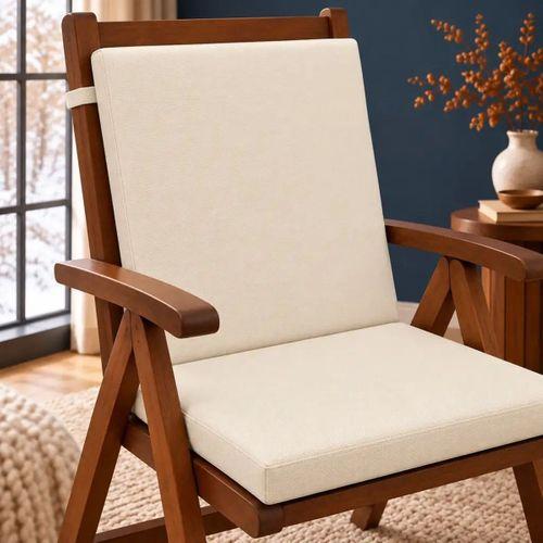 Tek Parça Sırtlıklı Sandalye Minderi · 80 × 40 × 4 cm · Krem · 80 × 40 × 4 cm