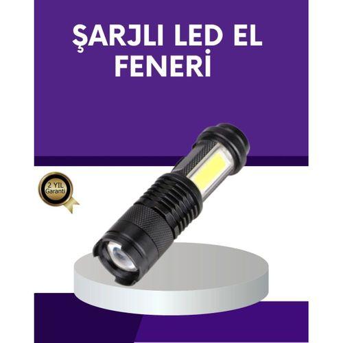 Şarjlı Mini Led El Feneri 2000 Lümen Su Geçirmez