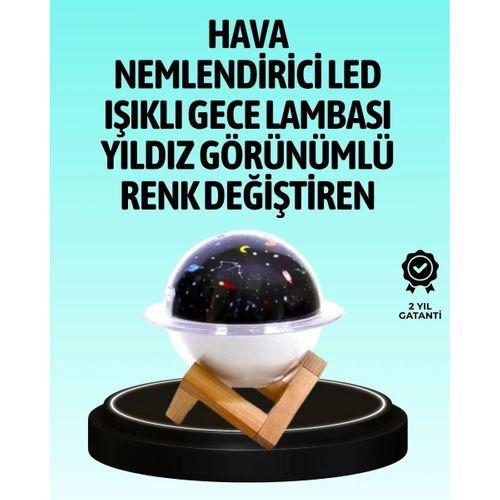 Usb İle Çalışan Projektörlü Aromaterapi Nemlendirici Masaüstü Kullanım İçin Uygun