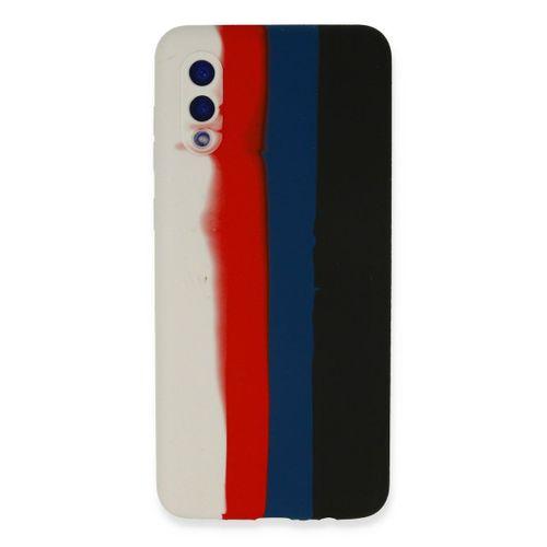 Newface Samsung Galaxy A02 Kılıf Ebruli Lansman Silikon - Beyaz-Siyah