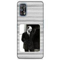 Oppo Realme 7 Pro Kılıf Atatürk (36) Glitter Kılıf Gri Kumlar