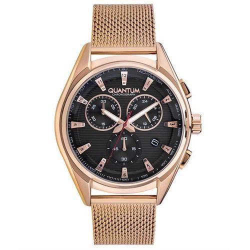 Quantum PWG923.460 Quartz Kronograflı Hasır Rose Siyah Kadran 45 mm Erkek Kol Saati