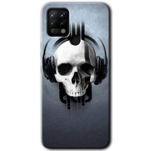 Tecno Pova Kılıf HD Desen Baskılı Arka Kapak - Müzik Kurukafa + Kırılmaz Cam