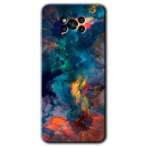 Poco x3 NFC Kılıf Baskılı Arka Kapak - Color Storm +Tam Ekran Koruyucu