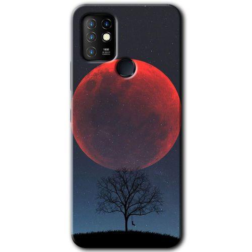 İnfinix Hot 10 Kılıf HD Desen Baskılı Arka Kapak - Kanlı Ay