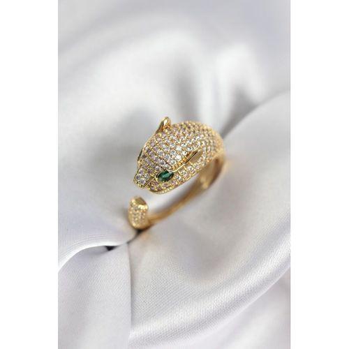 Jaguar Model Gold Renk Zirkon Taşlı Kadın Yüzük