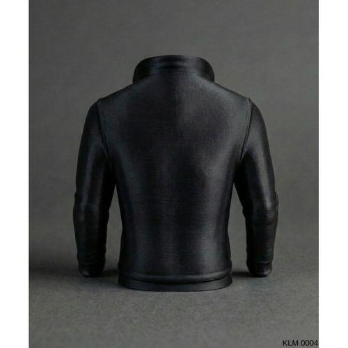 Siyah Fermuarlı Cepli Deri Ceket Formlu Makyaj Fırçalığı Masaüstü Kozmetik Düzenleyici