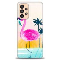 Samsung Galaxy A33 5G Kılıf HD Baskılı Kılıf - Flamingo + Tam Ekran Koruyucu