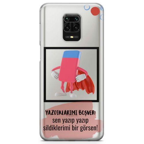Xiaomi Redmi Note 9S Kılıf Yazdıklarımı Boşver Arka Kapak Koruma Desenli Full Koruyucu