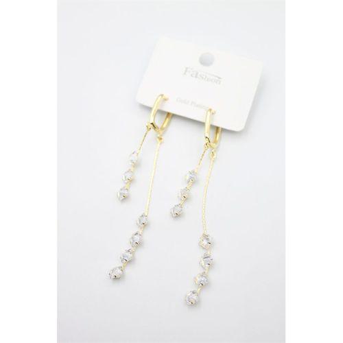 Zirkon Taşlı Küpe - Altın