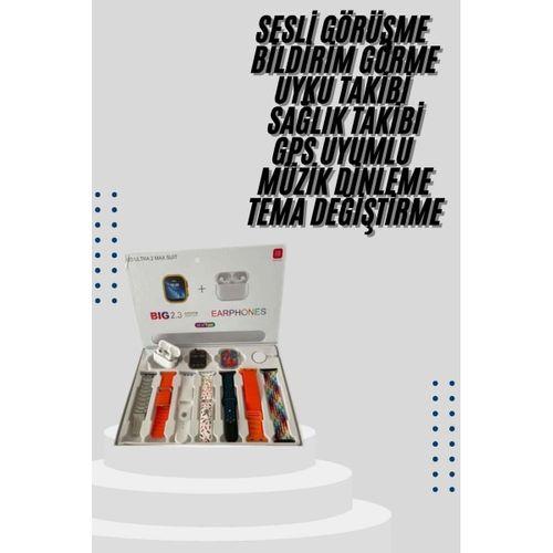 9 Ultra Akıllı Saat 49mm 2inç Ekran 7 Kordonlu Ve Bluetooth Kulaklık