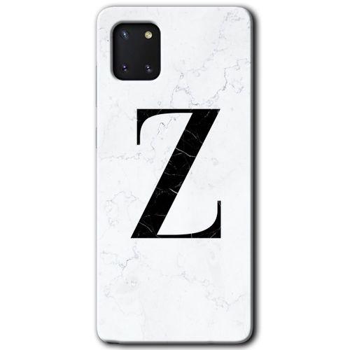 Samsung Galaxy Note 10 Lite A81 HD Baskılı Kılıf + 9D Tam Ekran Koruyucu-Beyaz Desenli Z Harf