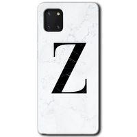 Samsung Galaxy Note 10 Lite A81 HD Baskılı Kılıf + 9D Tam Ekran Koruyucu-Beyaz Desenli Z Harf