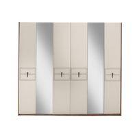Ay Işığı 6 Kapaklı Aynalı Elbise Dolabı Gardrop 237x60x214