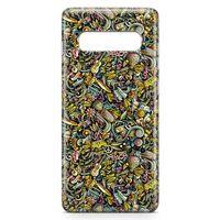 Samsung Galaxy S10 Plus Kılıf Şapka Eldiven Doodle Arka Kapak Koruma Desenli Full Koruyucu