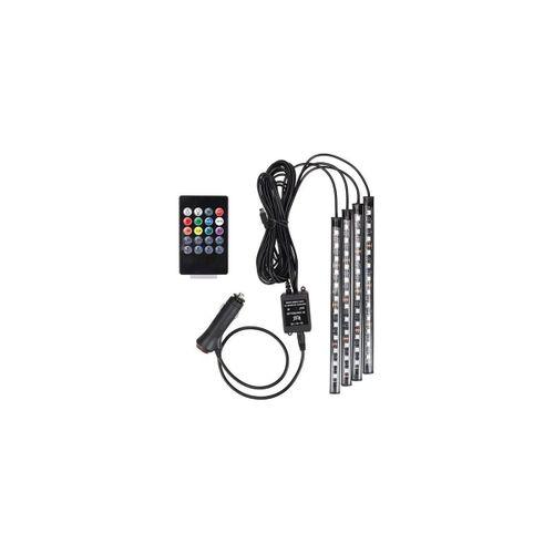 Araç İçi Ayak Altı Müziğe ve Sese Duyarlı 12 Ledli Rgb Renkli Kumandalı Led
