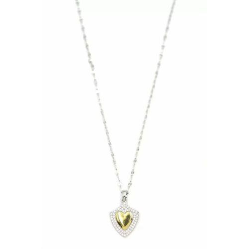 Taşlı Kalp Kolye - Gümüş