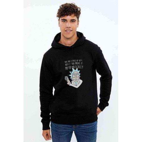 Rick And Morty Mathematically Baskılı Siyah Erkek Kapşonlu Sweatshirt