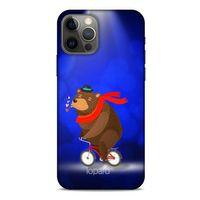 Apple iPhone 12 Pro Kılıf FunnyMaX (43) Thin Fit Kılıf Lacivert Ayılı