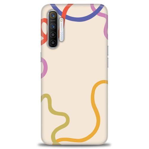 Realme XT Kılıf HD Baskılı Kılıf - Renk Çizgileri + Tam Ekran Koruyucu