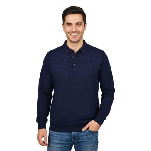 Erkek Gömlek Yaka Jakarlı Regular Fit Sweatshirt BGL-ST04958
