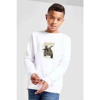 Superior Motorsiklet Baskılı Unisex Çocuk Beyaz Sweatshirt