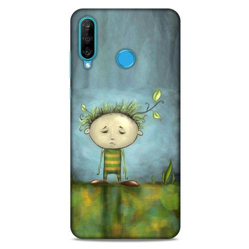 Huawei P30 Lite Kılıf Depresyon (23) Ultra Koruma Kılıfı Siyah Gri