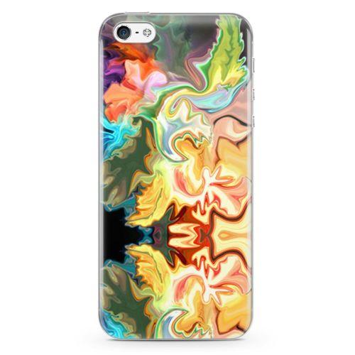 Apple iPhone 5 Kılıf Psikedelik Likit Arka Kapak Koruma Desenli Full Koruyucu