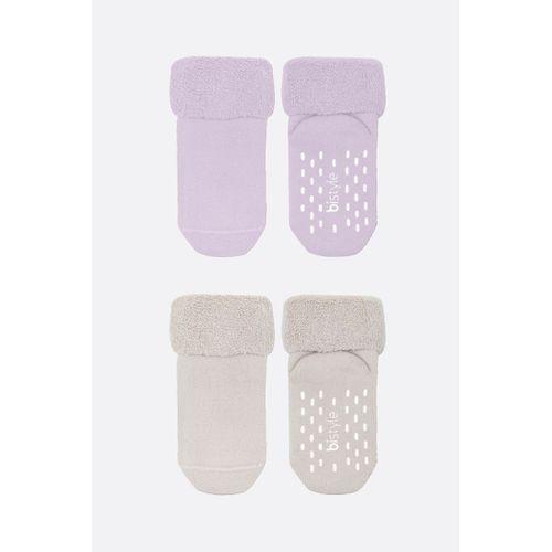 Bi̇style 2'li Havlu Soket Kaymaz Basic Gi̇rl 10507 Lila