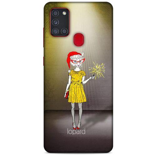 Samsung Galaxy A21s Kılıf FunnyMaX (32) Soft Silikon Kılıf Turuncu Kahve