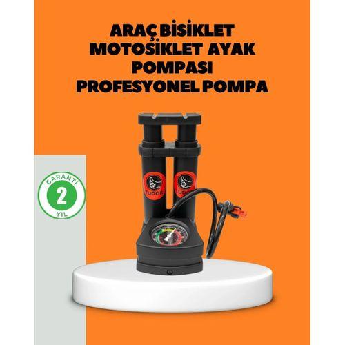 Ayaklı Bisiklet Pompası Basınç Göstergeli Çok Amaçlı