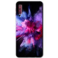 Samsung Galaxy A7 2018 Kılıf HD Desen Baskılı Arka Kapak - Color Splash Purple