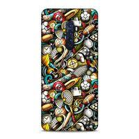 Oppo Reno 2 Kılıf Basket Futbol Doodle Arka Kapak Silikon Koruma Full Koruyucu