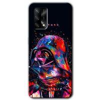 MRCİLETİSİM Oppo A74 Kılıf Baskılı Kapak - Father Vader + 5D Tam Kaplayan Cam