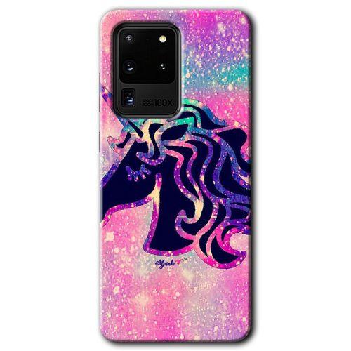 Potkal Hediye Fabrikası Samsung Galaxy S20 Ultra Kılıf HD Desen Baskılı Arka Kapak - Unicorn Kristal