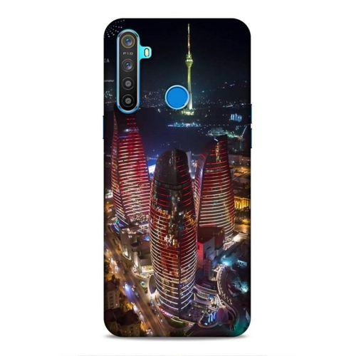 Realme 5i Uyumlu Kılıf Azarbaijan (33) Hybrid Kılıf Kuleler Gece