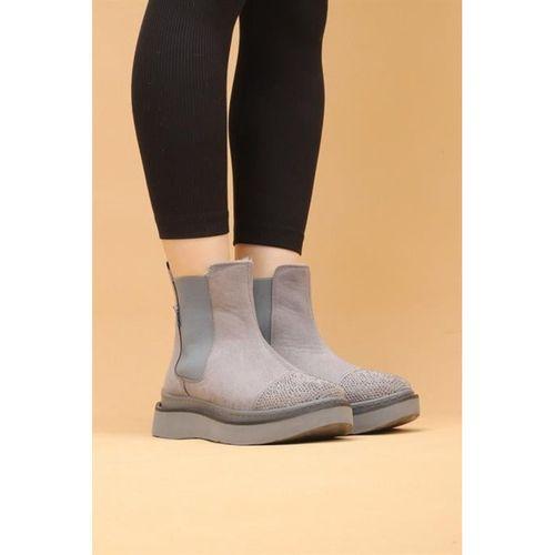 Pierra Kadın Gri Renkli Slip-On Süet Bot