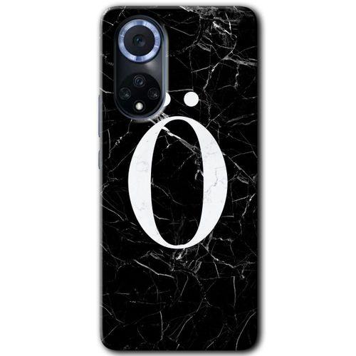 Huawei Nova 9 Kılıf HD Desen Baskılı Arka Kapak - Siyah Mermer Desenli Ö Harfi