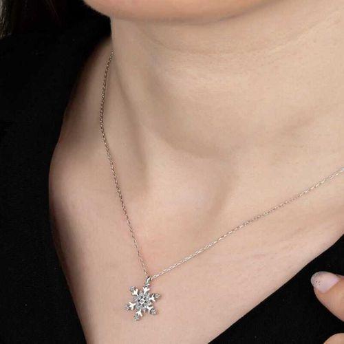 Swarovski Taşlı Lucky Life 925 Ayar Gumuss  Kartanesi Bayan Kolye