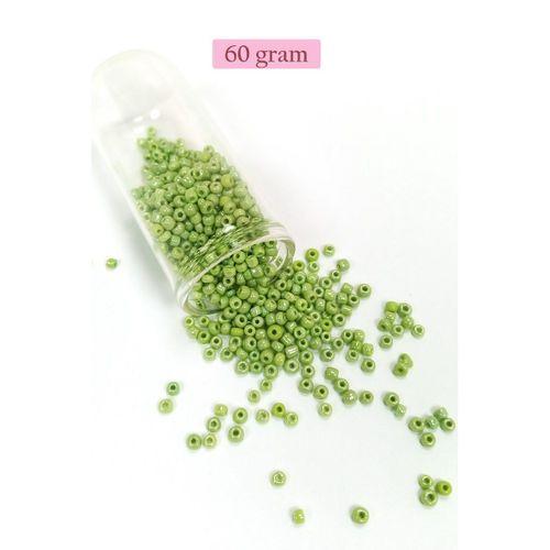 Dökme Cam Kum Boncuk (8/0) 3 mm - 60 Gram - Çimen Yeşili - BNC193