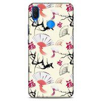 Huawei Psmart 2019 Kılıf Japonya (44) Tough Armor Kılıf Japon Yelpazesi Çiçeği