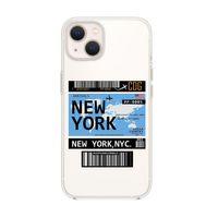iPhone 14 Plus Uyumlu New York Ticket Desenli Şeffaf Silikonlu Telefon Kılıfı