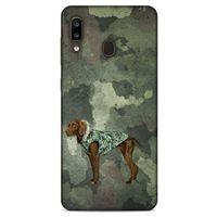 Samsung Galaxy A20 Kılıf Köpek Kıyafetleri (49) Ultra Silikon Kılıf Kamuflaj Mont
