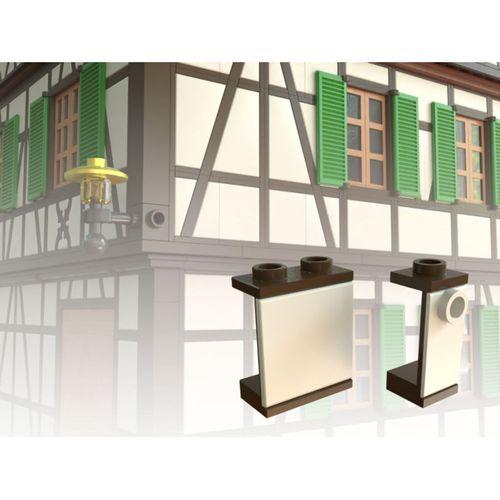 LEGO uyumlu yarım ahşap evler - boş yarım panel - 5137033