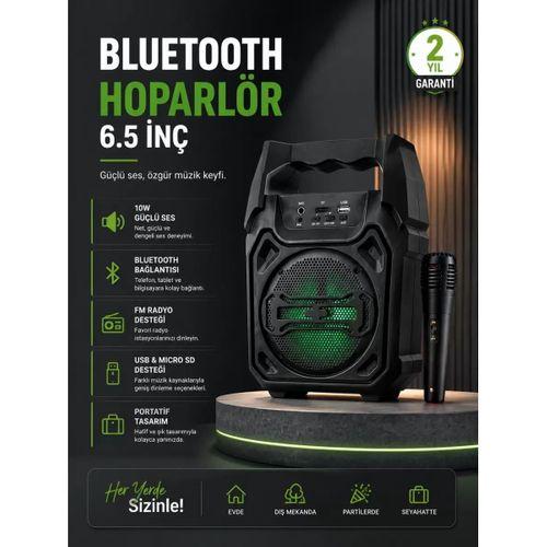 10w Güçlü Ses Performanslı Bluetooth Karaoke Hoparlörü